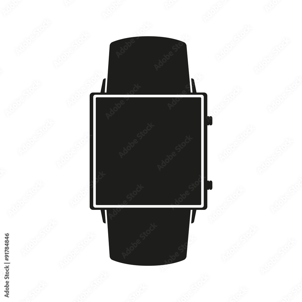 Silhouette symbol of Original design example smartwatch. Silhouette symbol of Original design example smartwatch.