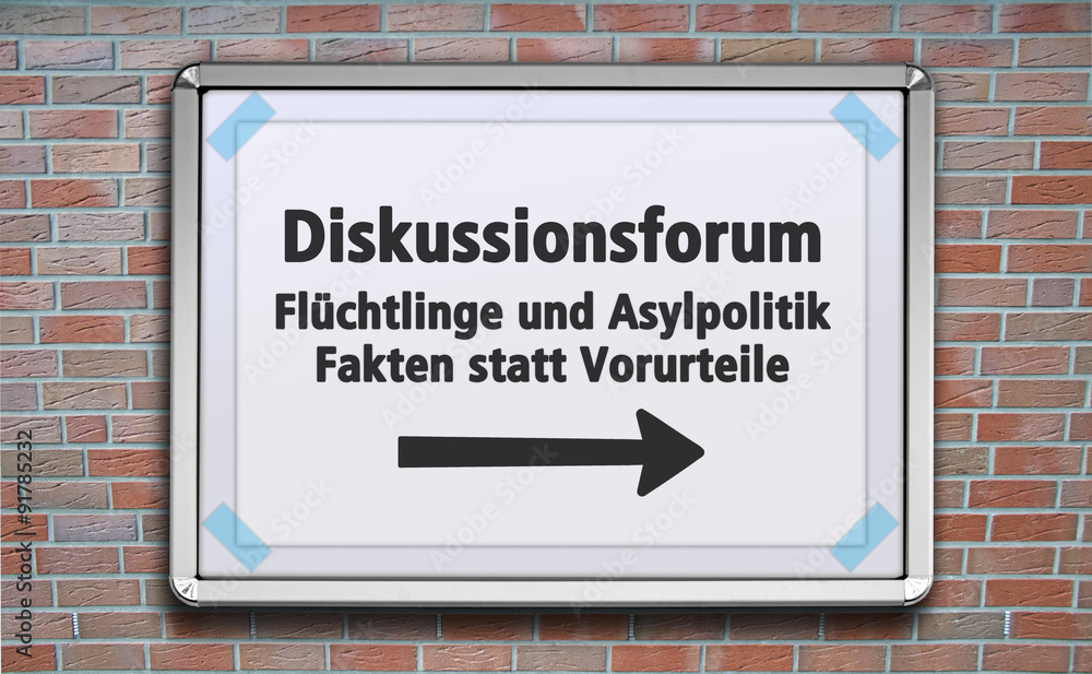 Obraz premium Wegweiser Diskussionsforum Asylpolitik