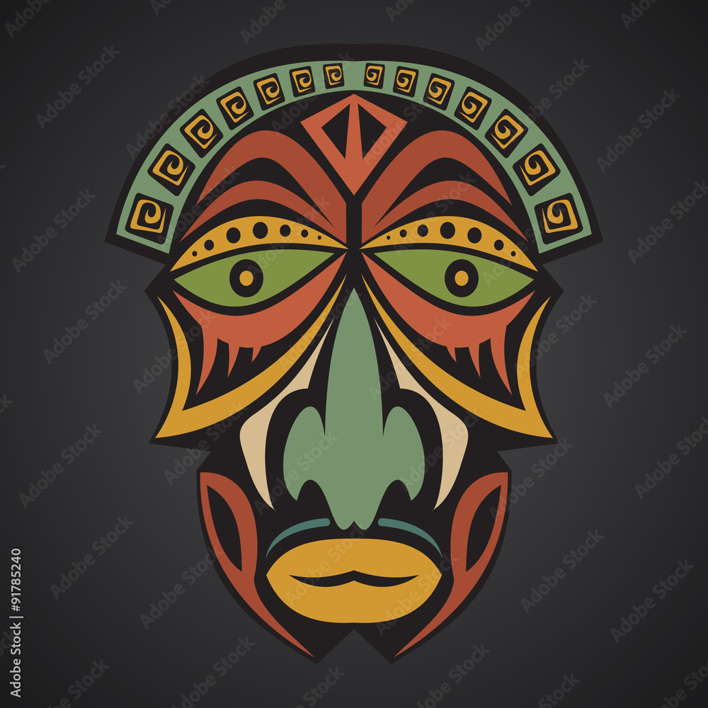 African Mask on a black background African Mask on a black background