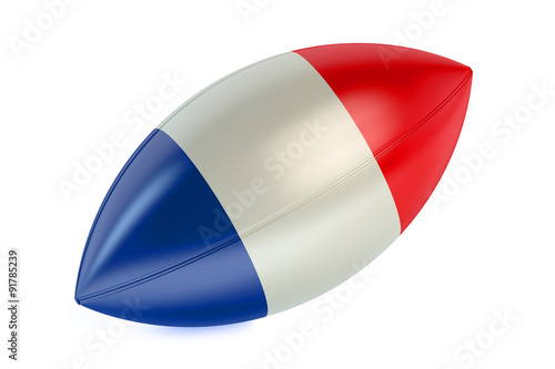 Rugby Ball with flag of France photo