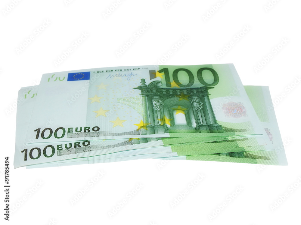 one hundred banknote euro isolated on white one hundred banknote euro isolated on white