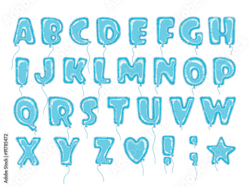 Balloons abc blue