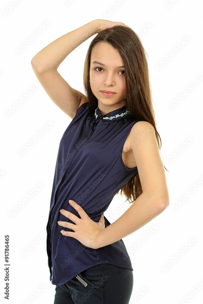 Beautiful girl on white background Beautiful girl on white background