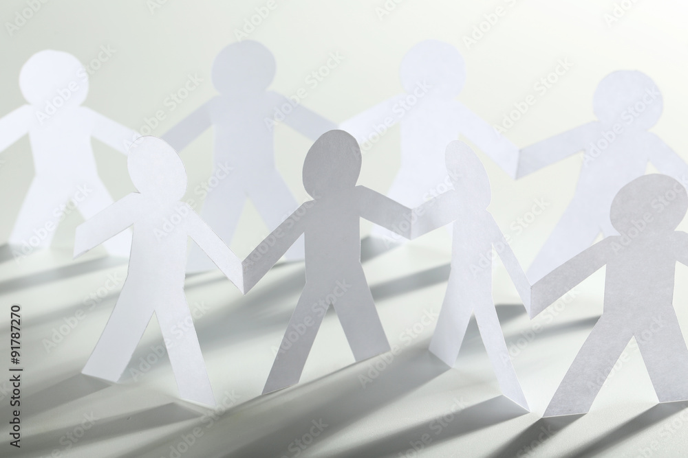 Paper people on the white background Paper people on the white background