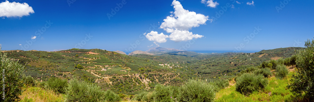Amazing view on panorama of west Crete island, Greece