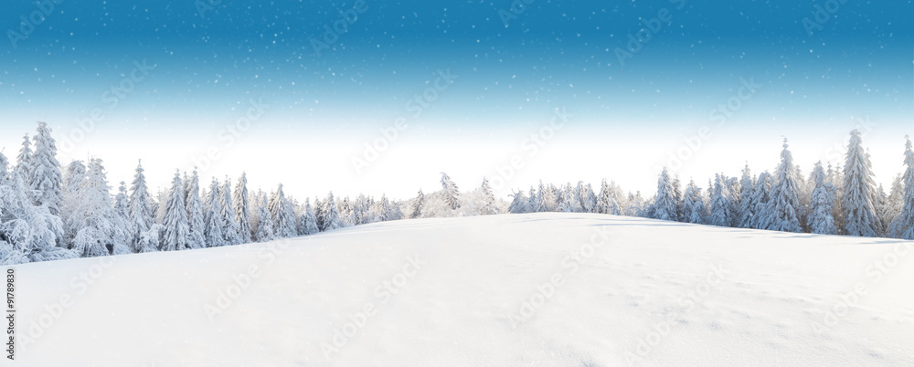 Zimowy śnieżny krajobraz <span>plik: #91789830 | autor: Jag_cz</span>