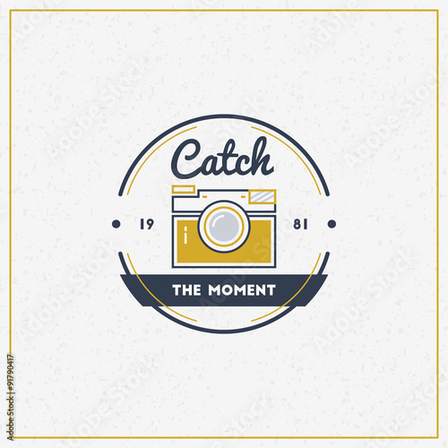 Vector Photography Logo Design Template. Retro Badge or Label.  Photo Studio