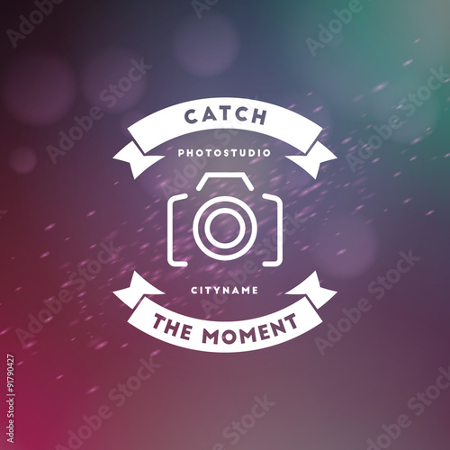 Vector Photography Logo Design Template. Retro Badge or Label.  Photo Studio