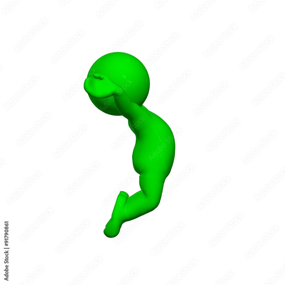 green 3D People - cheer 4 - isolated on white background green 3D People - cheer 4 - isolated on white background