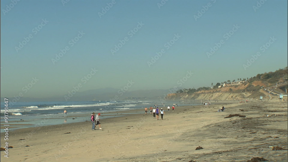 Telephoto down Torrey Pines state beach Telephoto down Torrey Pines state beach