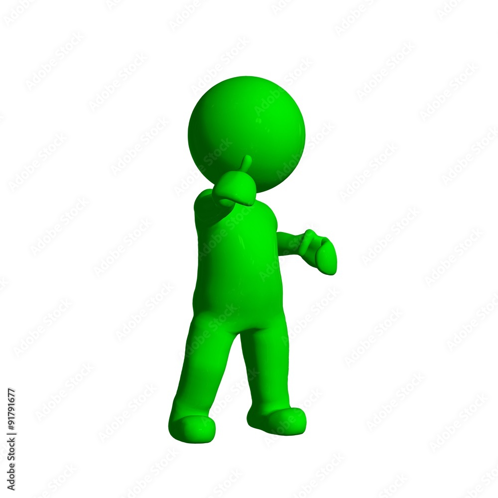 green 3D People - good 2 - isolated on white background green 3D People - good 2 - isolated on white background