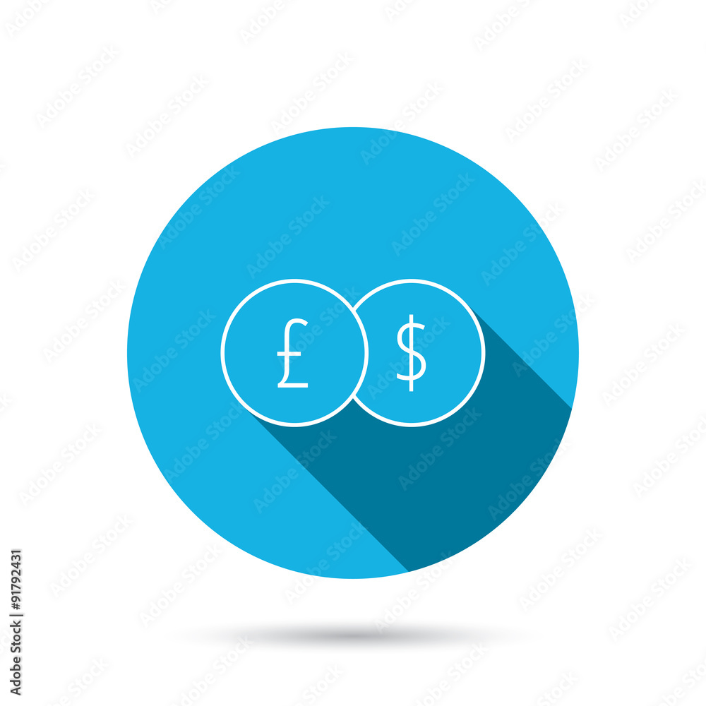 Currency exchange icon. Banking transfer sign. Currency exchange icon. Banking transfer sign.
