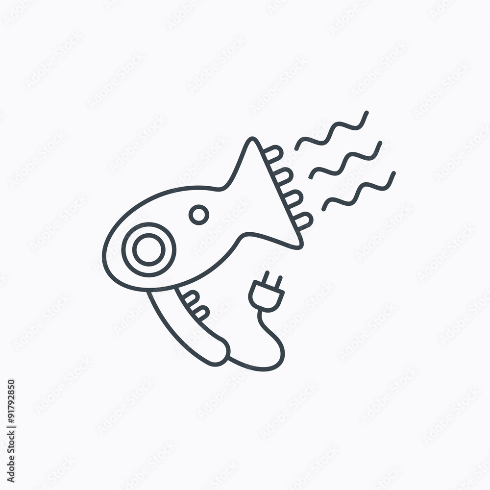 Hairdryer icon. Electronic blowdryer sign. Hairdryer icon. Electronic blowdryer sign.