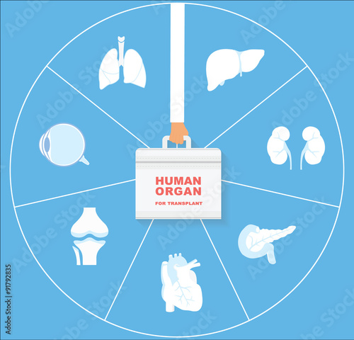 Human organ for transplant icon set. Transplantation of ograns concept.