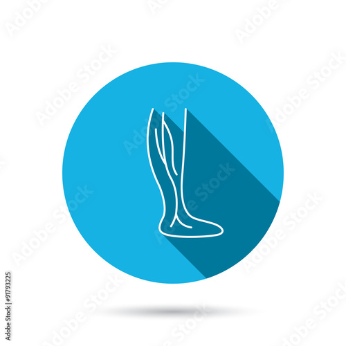 Phlebology icon. Leg veins sign.