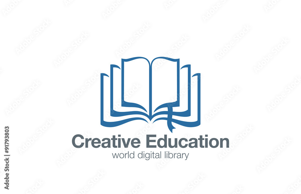 Fototapeta premium Opened Book Logo abstract design vector template..Education Libr
