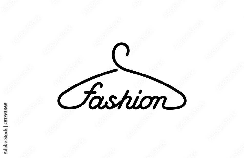 Hanger Fashion text Logo store design vector creative Stock-Vektorgrafik |  Adobe Stock