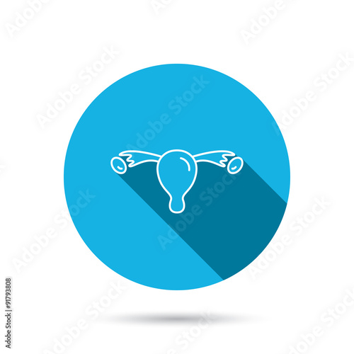 Uterus icon. Ovary sign.