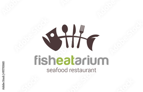 Fish seafood restaurant Logo creative design vector