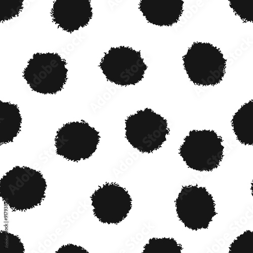 Seamless pattern with abstract fluffy balls