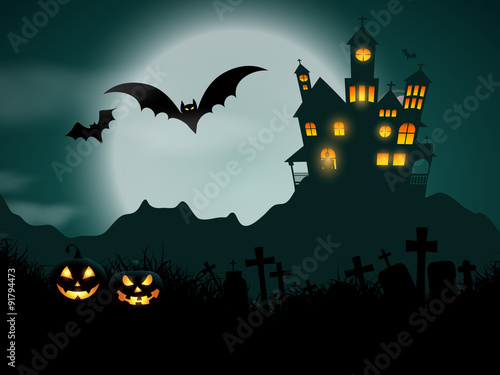 Halloween haunted house background