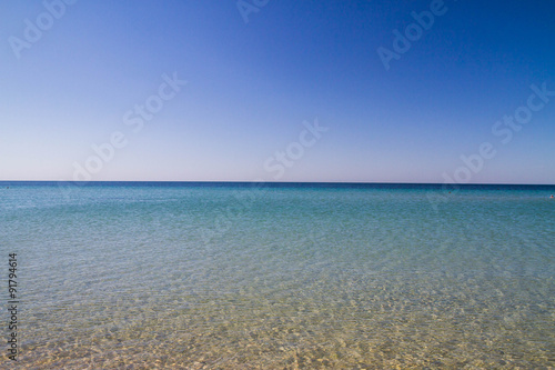 The beach of the Black Sea in the Crimea in the summer