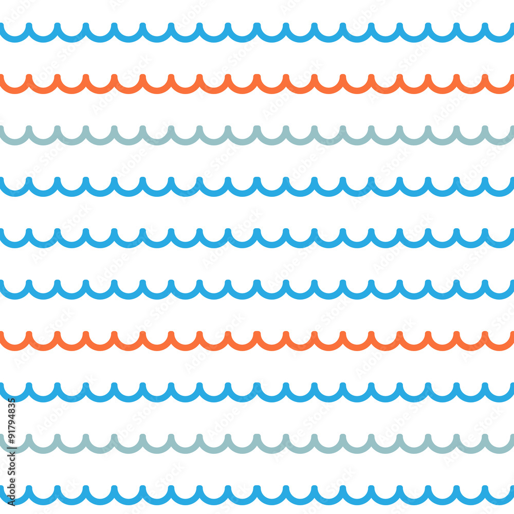 Seamless wavy line pattern vector illustration
