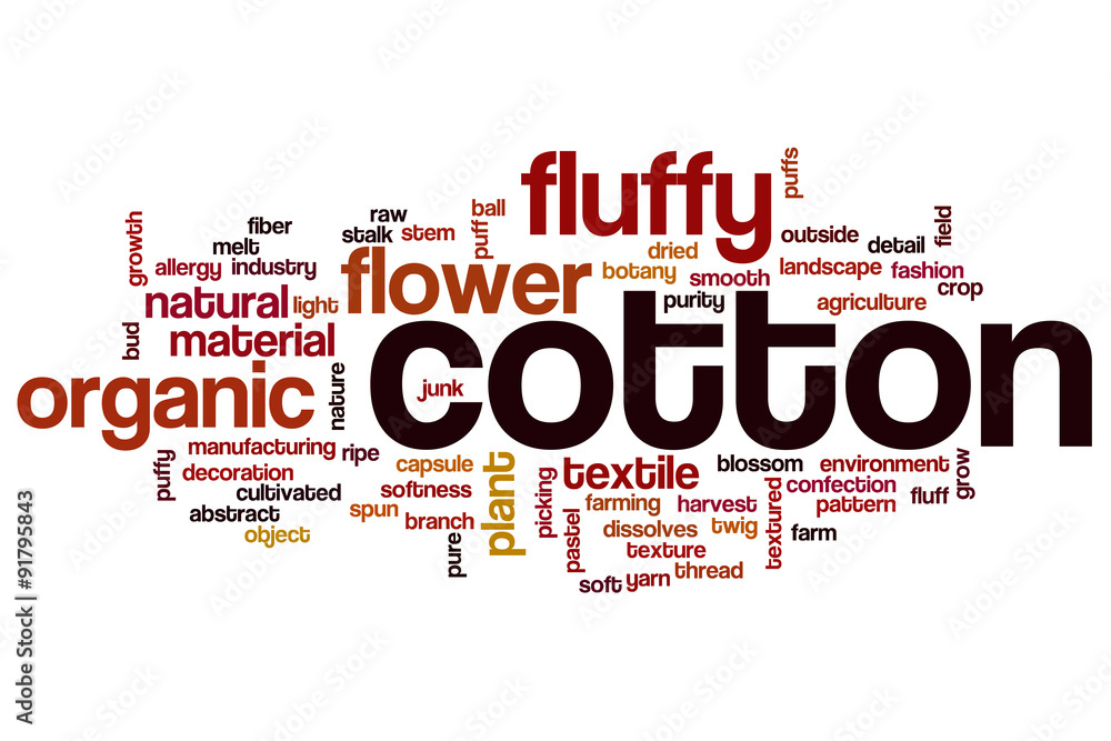 Obraz premium Cotton word cloud concept