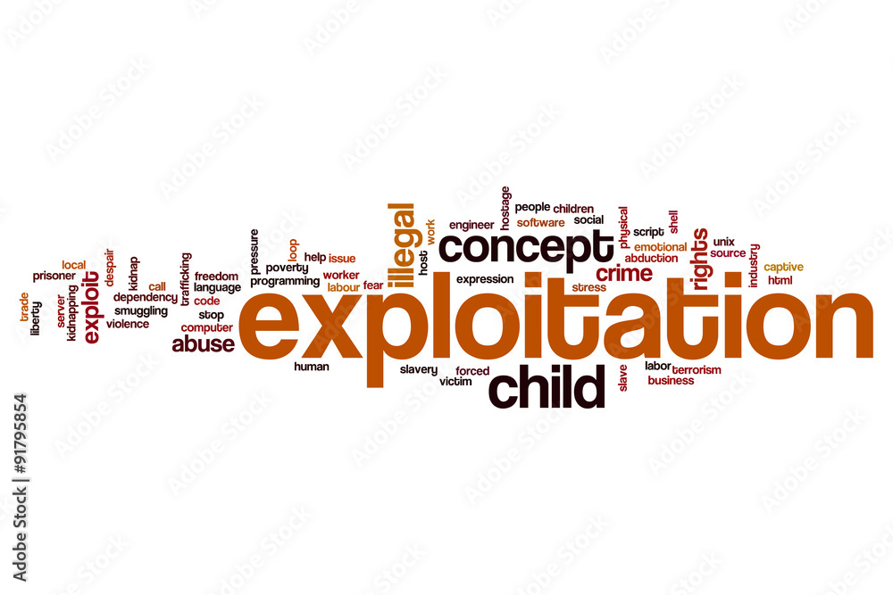 Exploitation word cloud concept Exploitation word cloud concept
