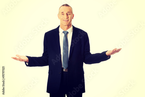Businessman with open hands