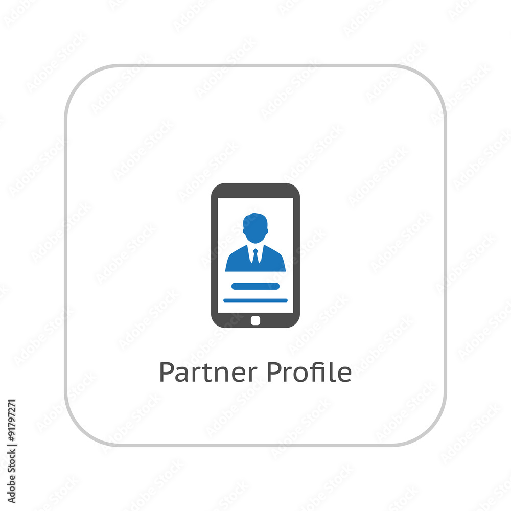 Partner Profile Icon. Business Concept. Flat Design. Partner Profile Icon. Business Concept. Flat Design.