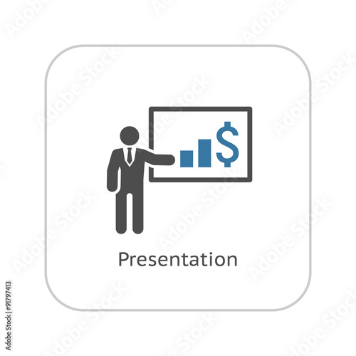 Presentation Icon. Business Concept. Flat Design.