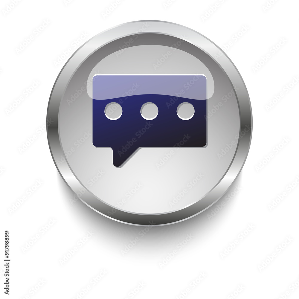 Message dark blue vector icon on a glossy glass button with chro Message dark blue vector icon on a glossy glass button with chro