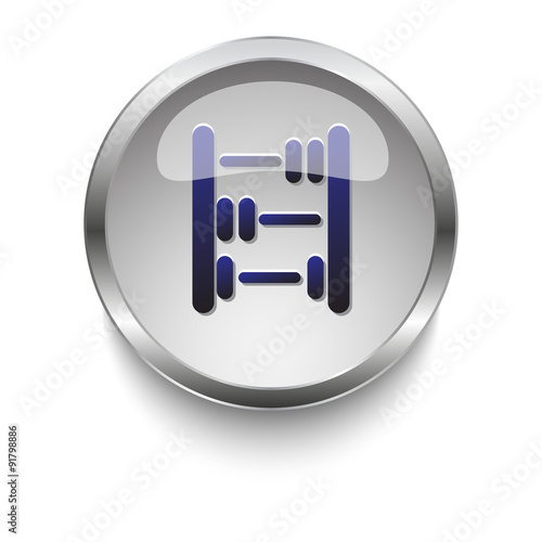 Abacus dark blue vector icon on a glossy glass button with chrom