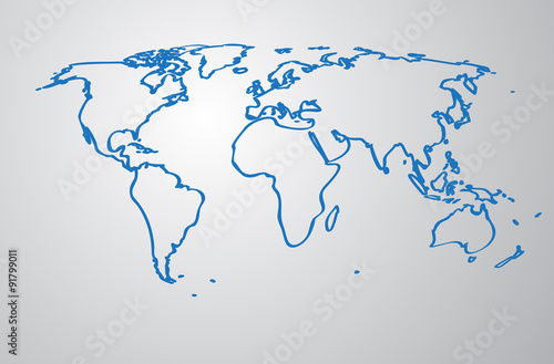 World map drawing