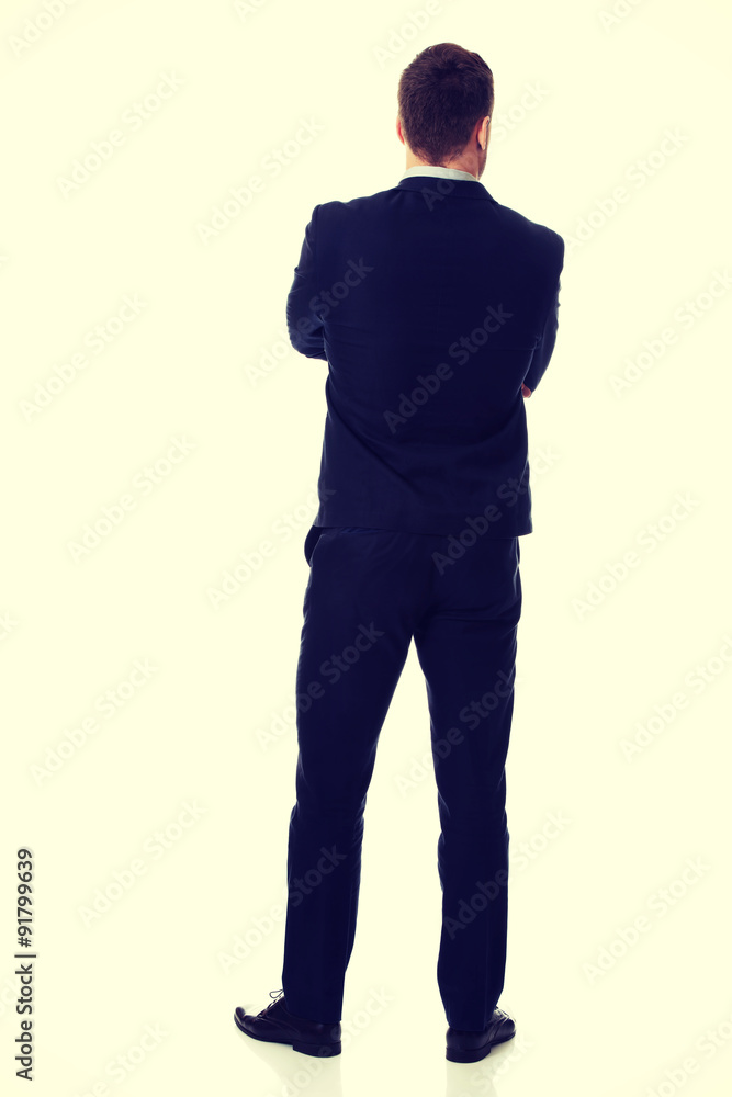 Businessman standing back to camera. Businessman standing back to camera.
