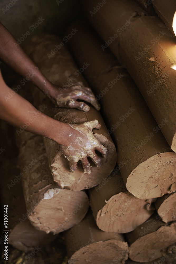 Clay is a material used to make pottery.