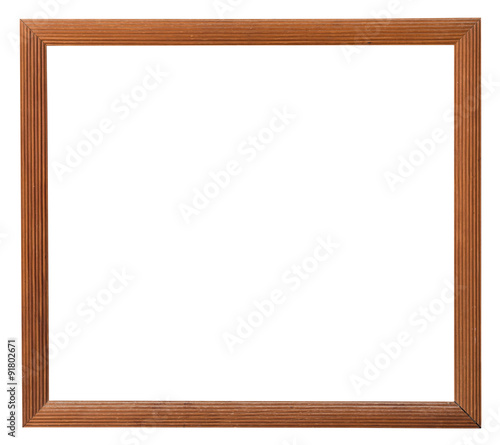 old wood frame of photo on isolated white with clipping path.