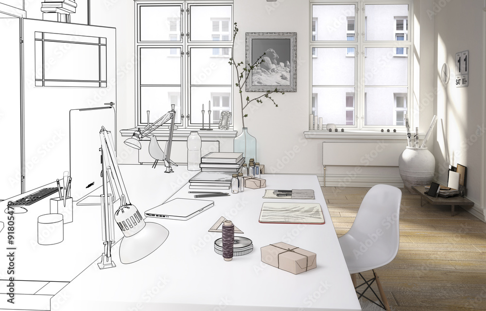 Fototapeta premium Personal Office (drawing)