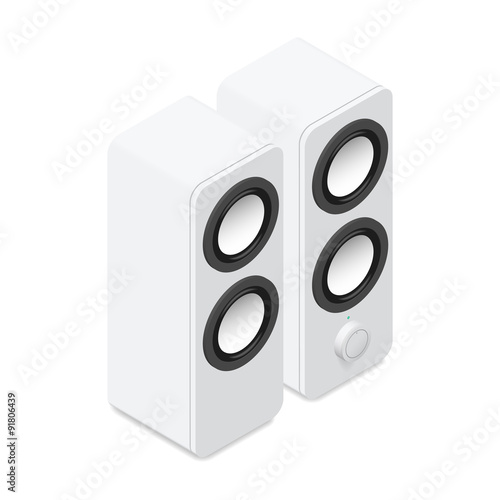 Computer speakers isometric icon