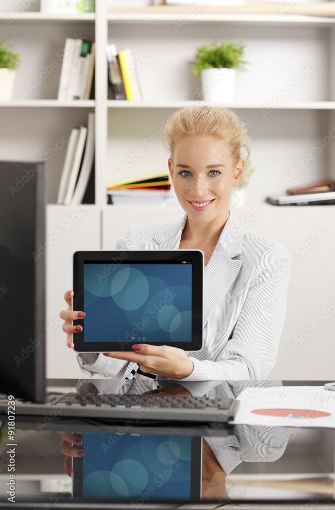 Businesswoman with digital tablet