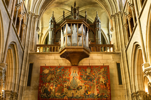 interior of Notre Dame in Dijon, France photo