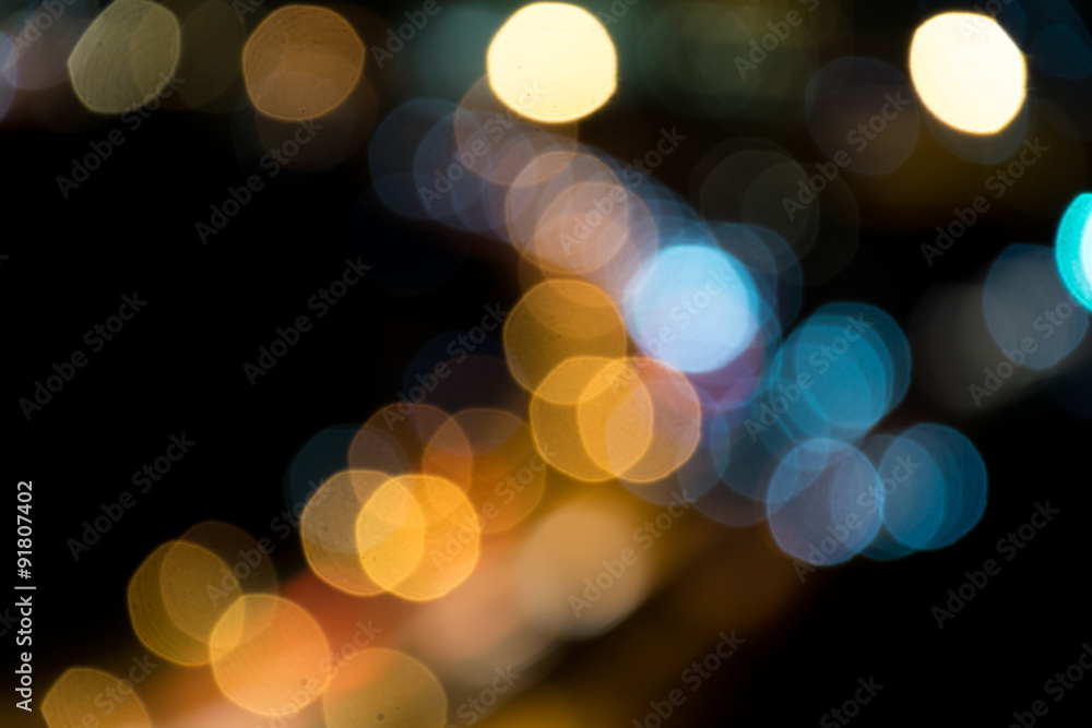 Fototapeta premium blurred bokeh bangkok night city scape