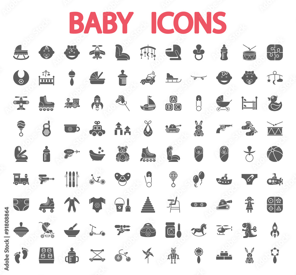 Baby icons set. Baby icons set.