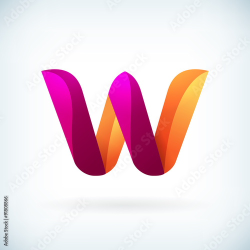 Modern twisted letter w