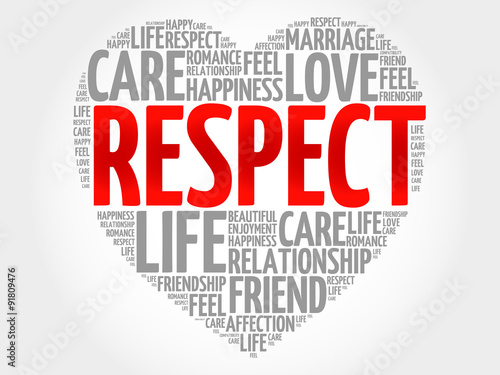 Respect concept heart word cloud