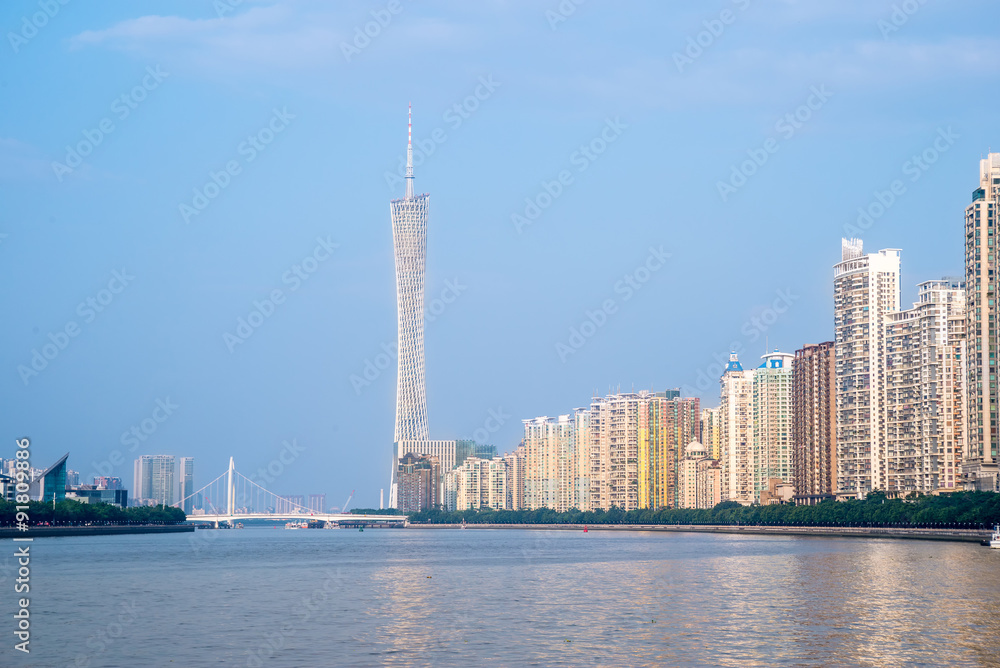 skyline of Guangzhou, around the central axis