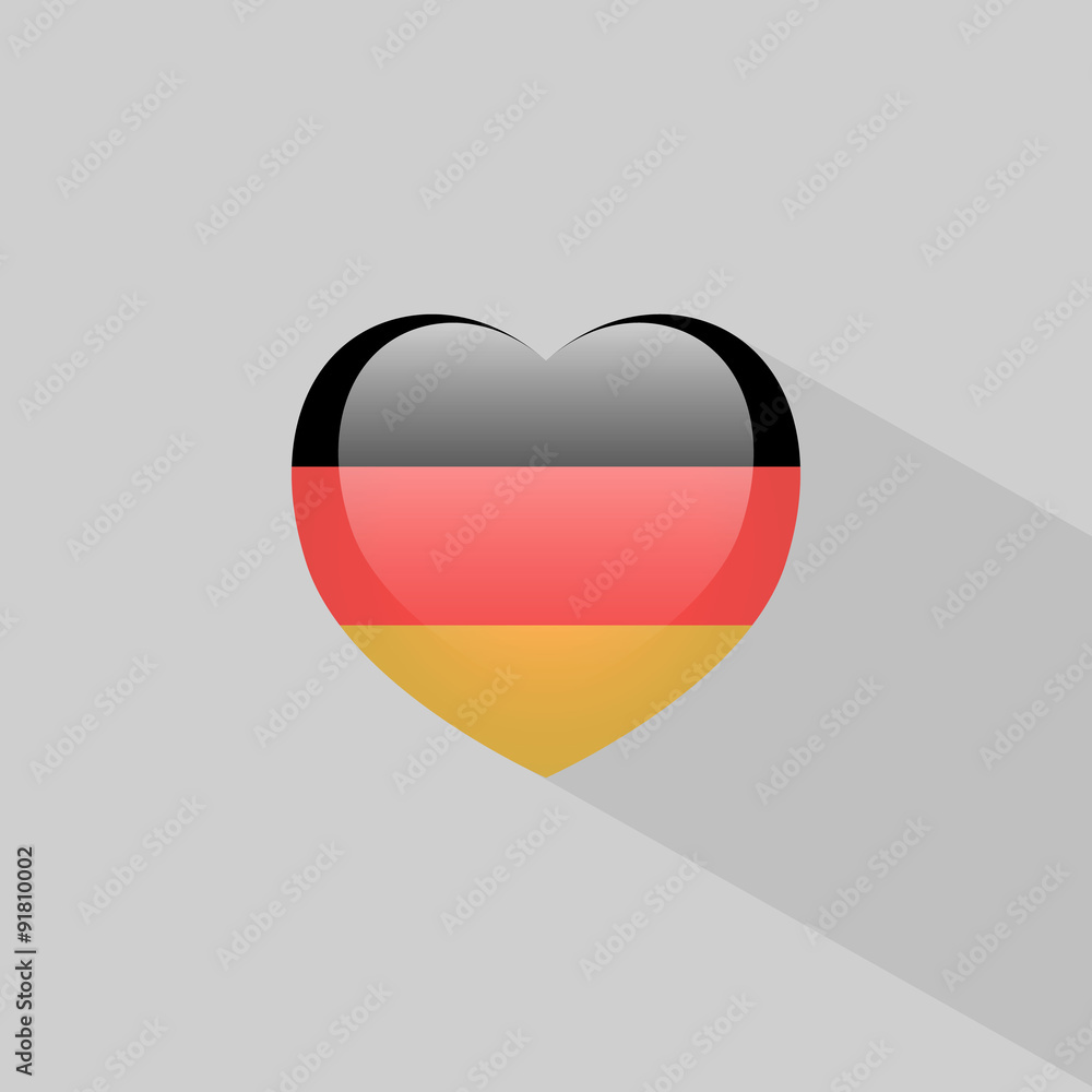 Love Germany symbol with shadow Love Germany symbol with shadow