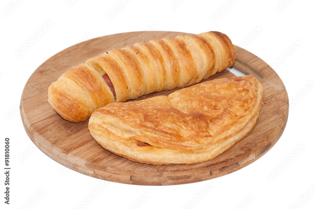 Hot dog num with pizza pastry Hot dog num with pizza pastry