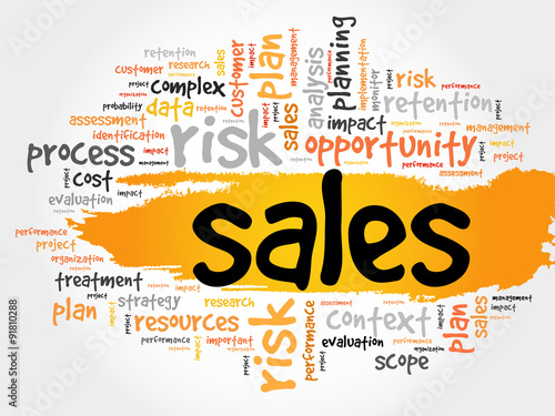 Word Cloud with Sales related tags, business concept